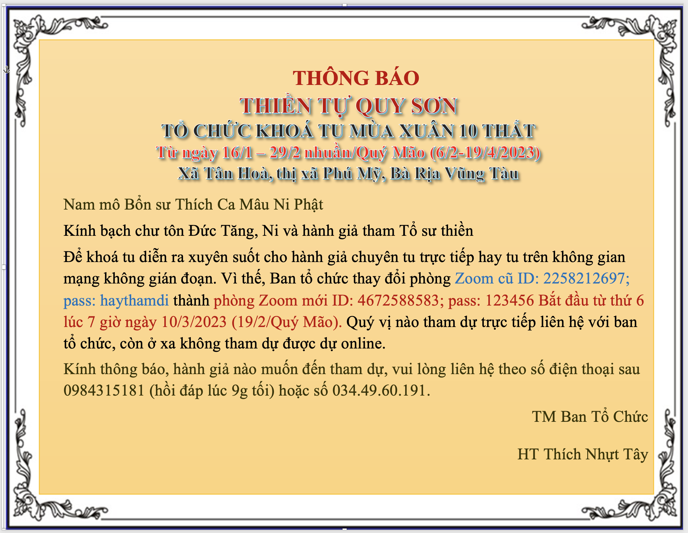 thong bao
