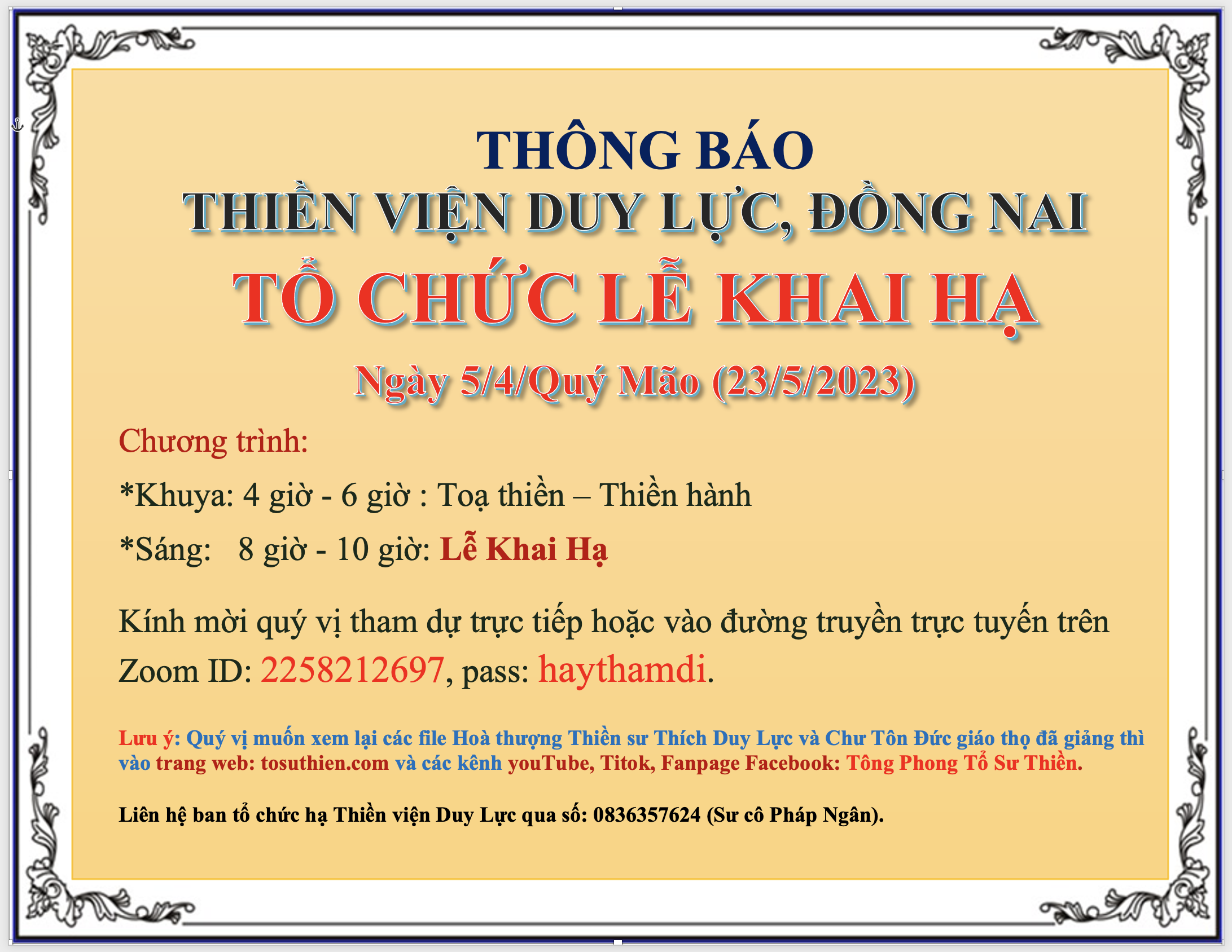 thong bao ha duy luc